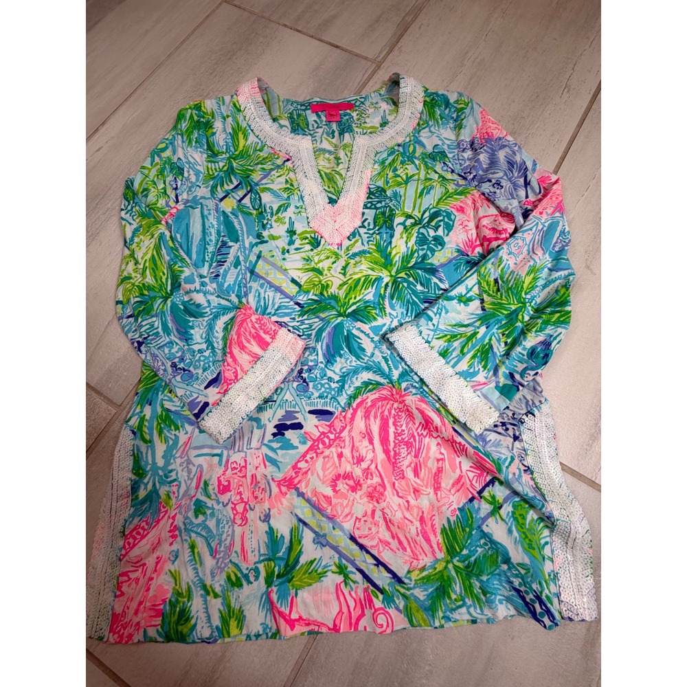 Lilly Pulitzer Renato Bohemian Queen Sequin Tunic Size S - Picture 6 of 9